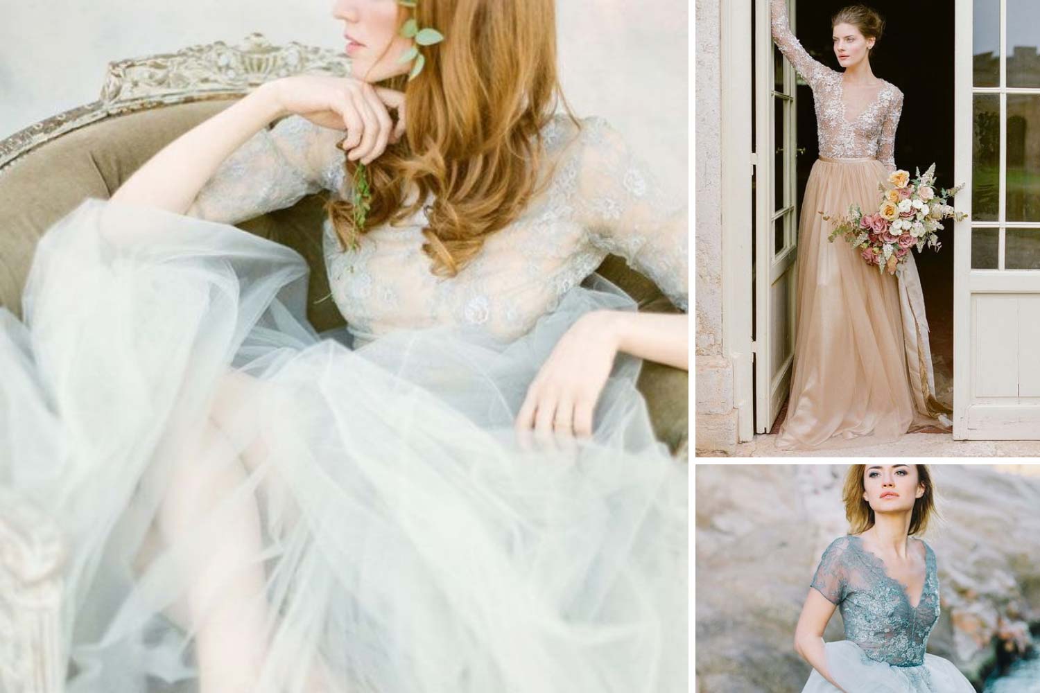 Цветное свадебное платье фото