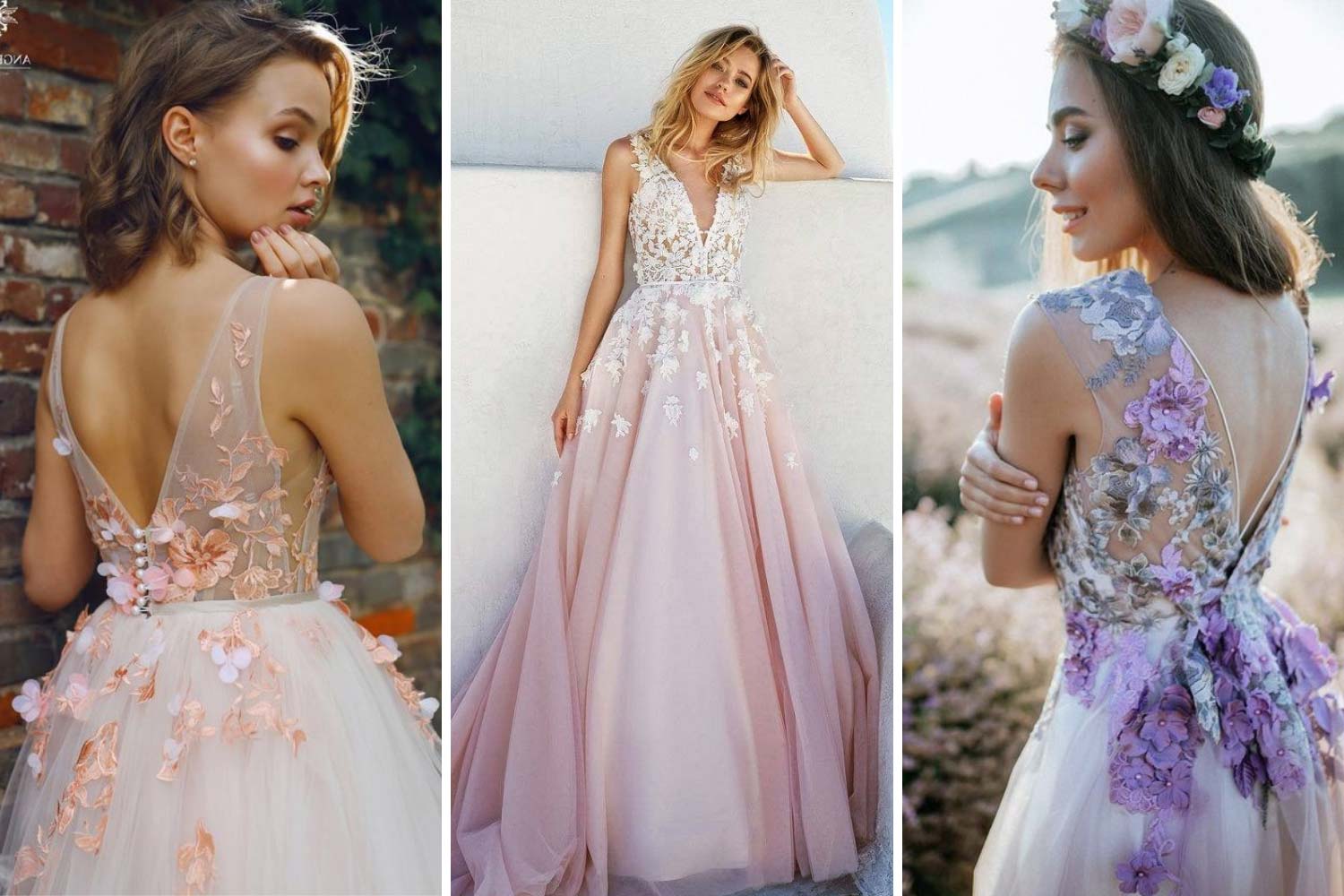 Цветное платье с аппликацией фото