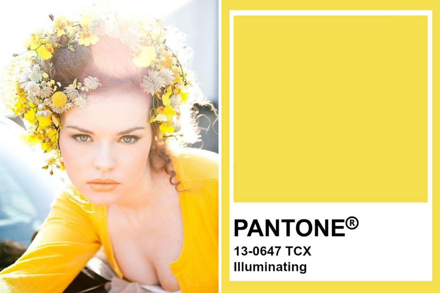 Illuminating color 2021 of Pantone фото