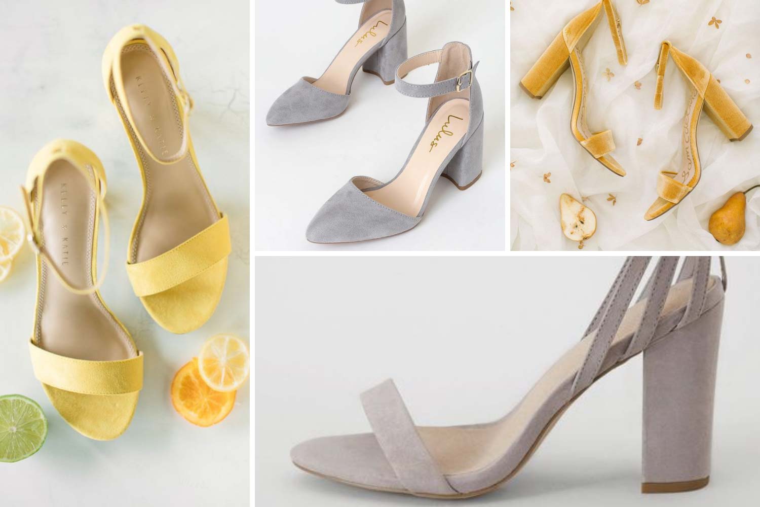 Туфлі на весілля в відтінках Illuminating і Ultimate Gray