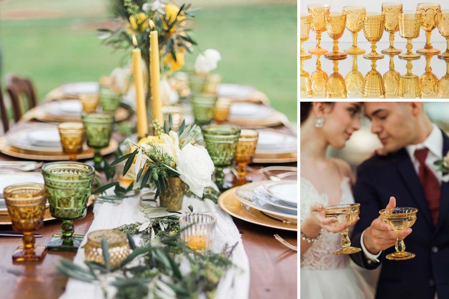 Кольорові келихи на весілля фото