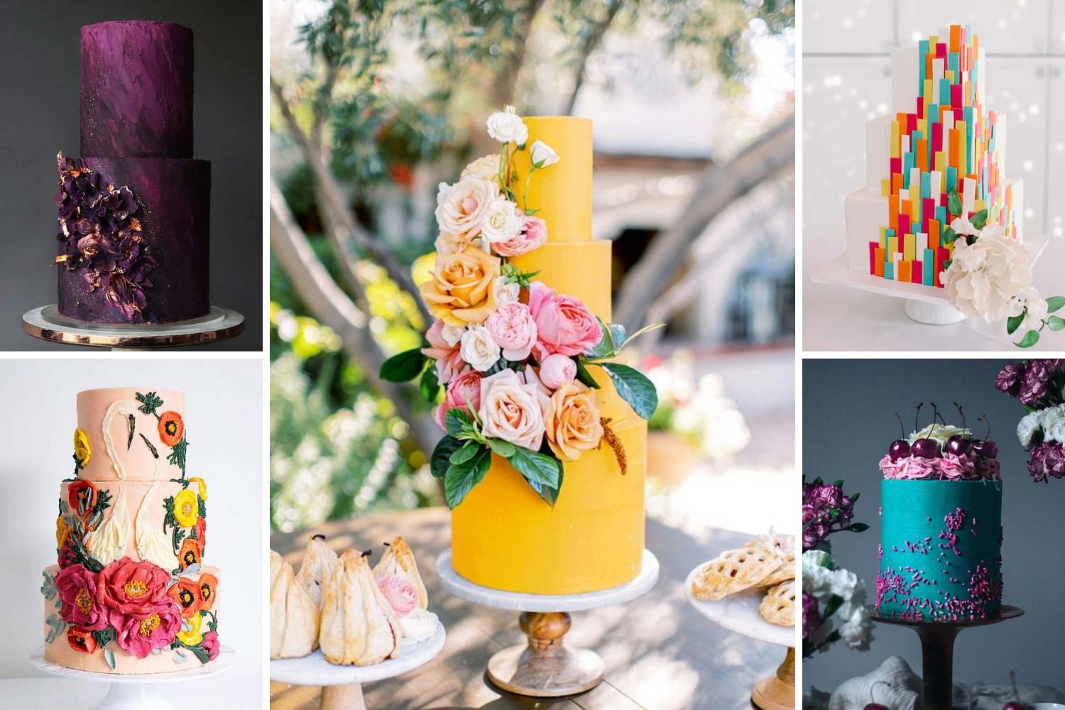 Яркий торт свадебный фото