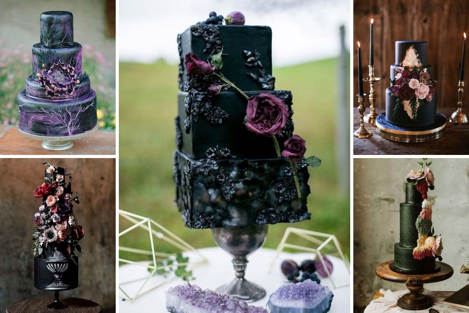 Темные свадебные торты 2021: фото и идеи 