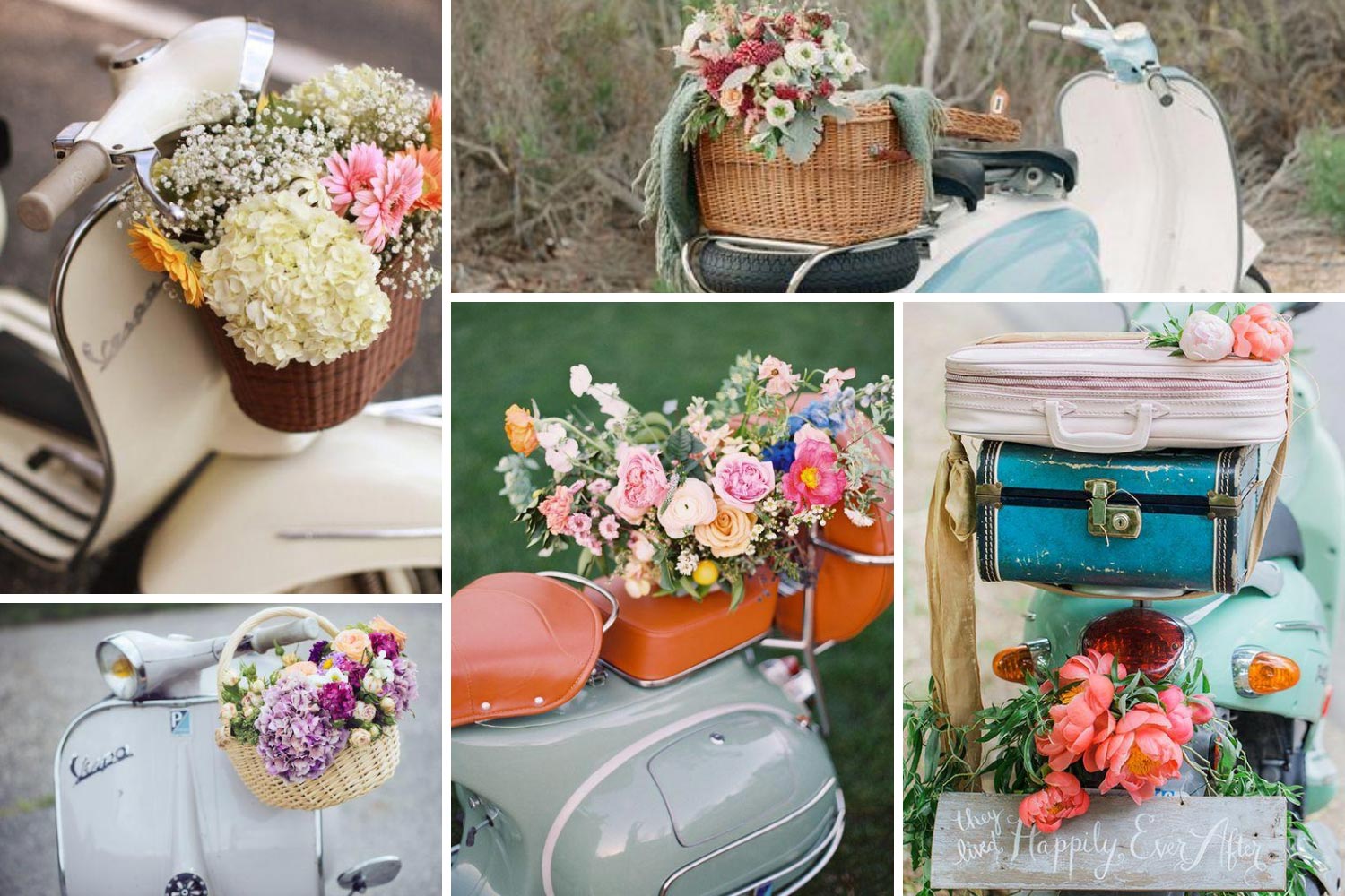 Украшения для скутера, мопеда на свадьбу фото