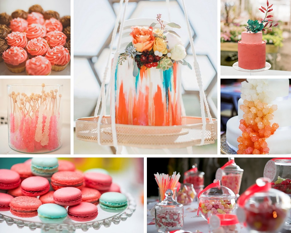 свадебный коралловый торт