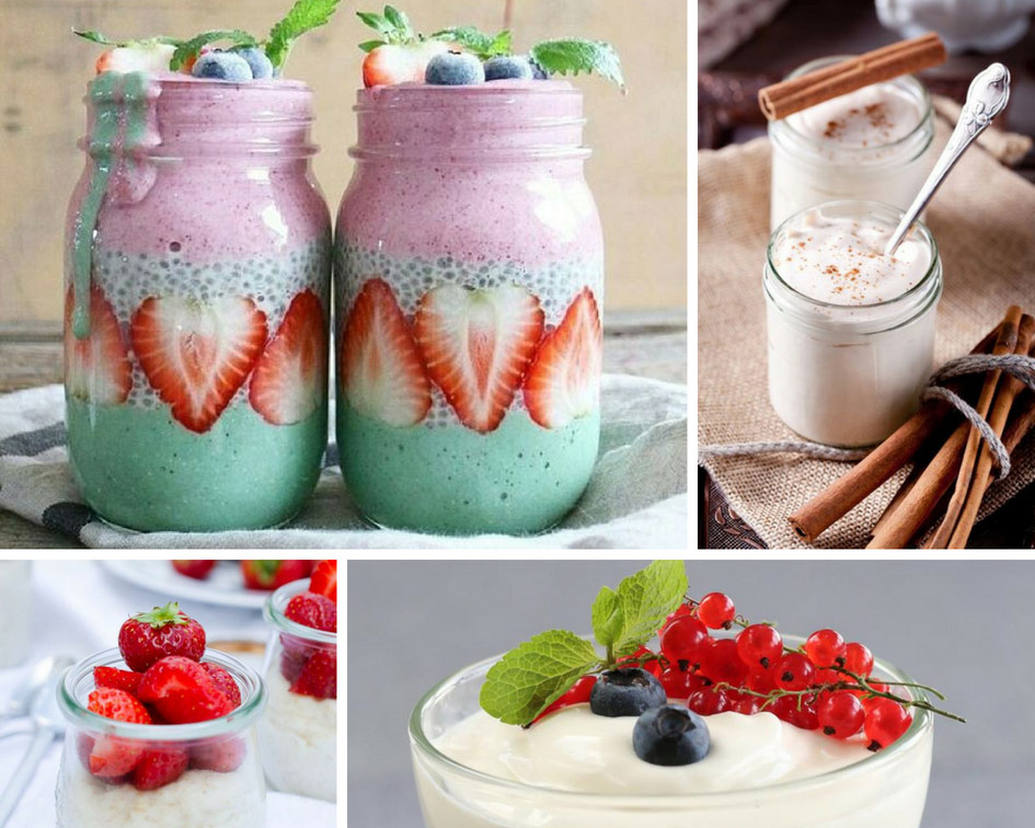 йогурт з фруктами фото