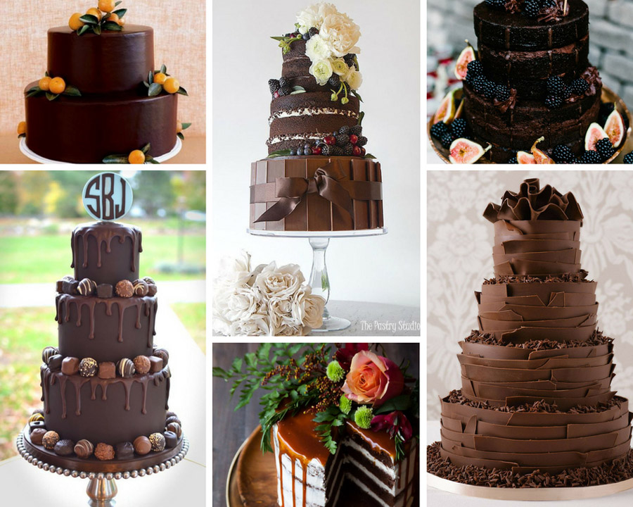 шоколадний весільний торт фото