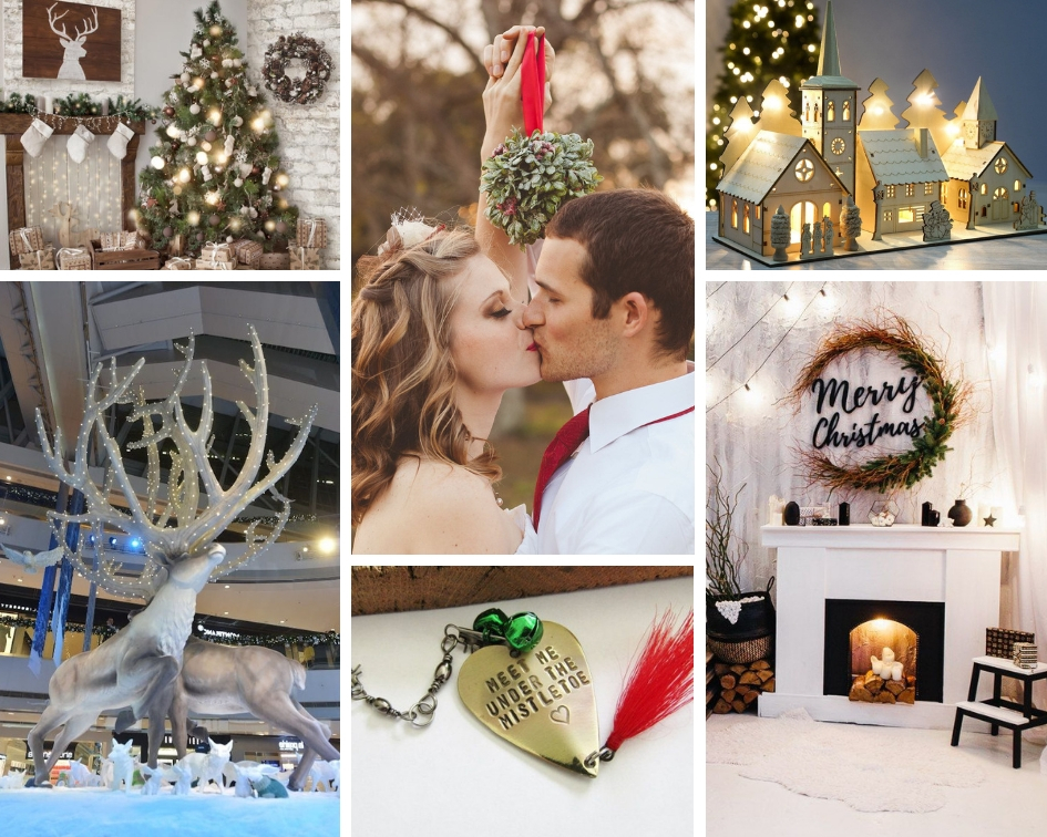 рождественская фотозона на свадьбе