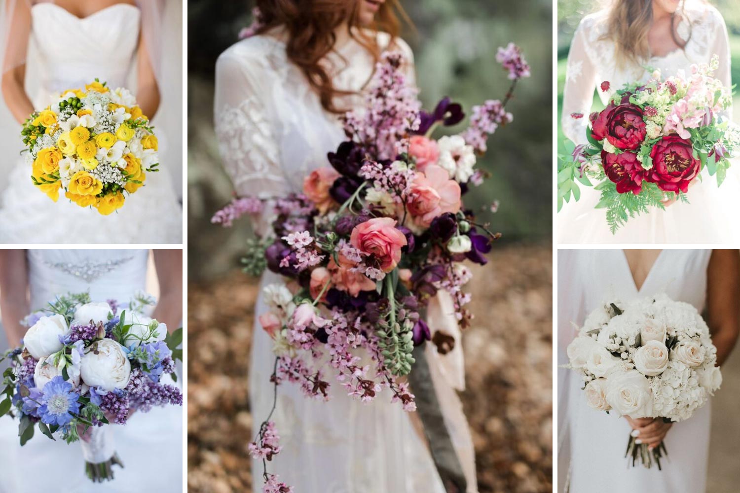 Цвет свадебного букета: синий, желтый, красный, белый букет фото