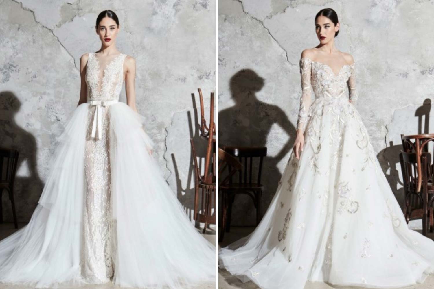 Красивый вырез свадебного платья фото от Zuhair Murad