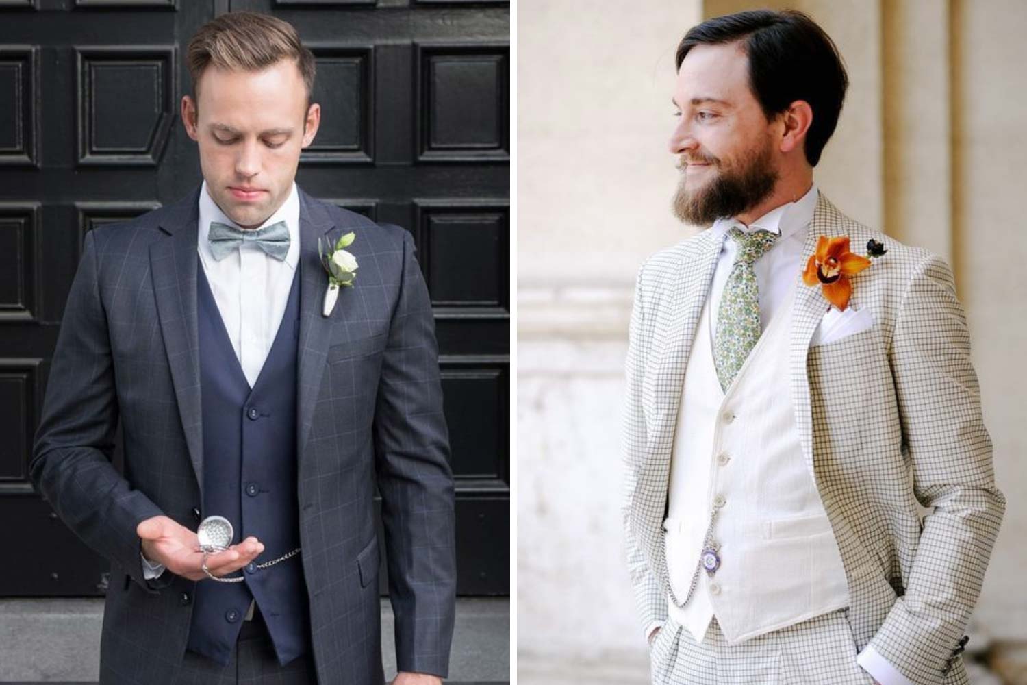 Костюм-трійка на ретро весілля фото