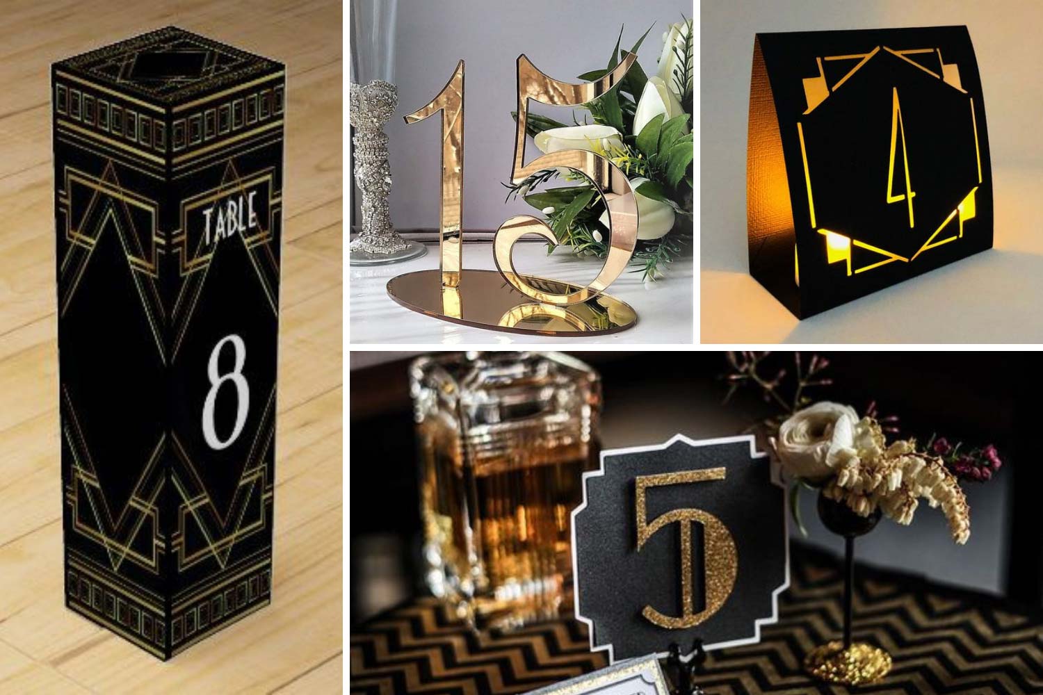 Номери на столи в стилі арт-деко фото