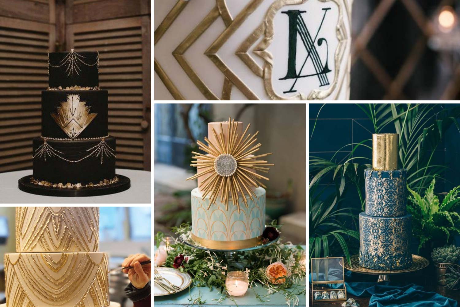 Весільний торт в стилі арт деко фото