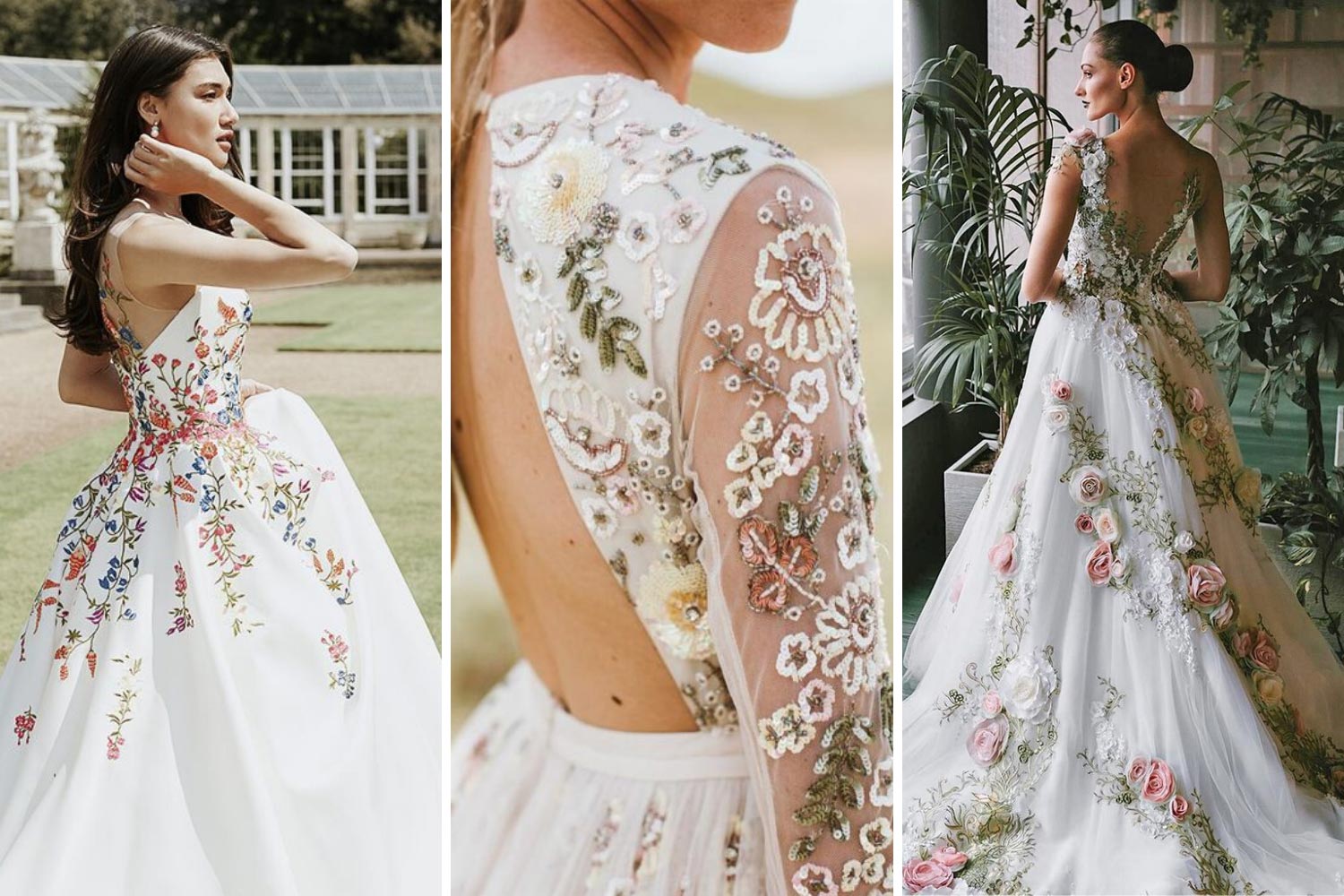 Весільна сукня з флористичними мотивами, квітами фото