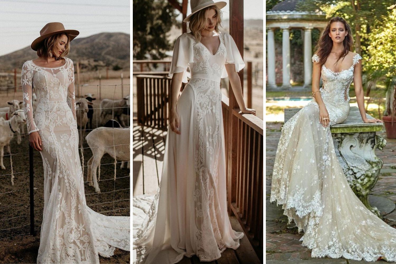 Вінтажна сукня на весілля в еко стилі фото