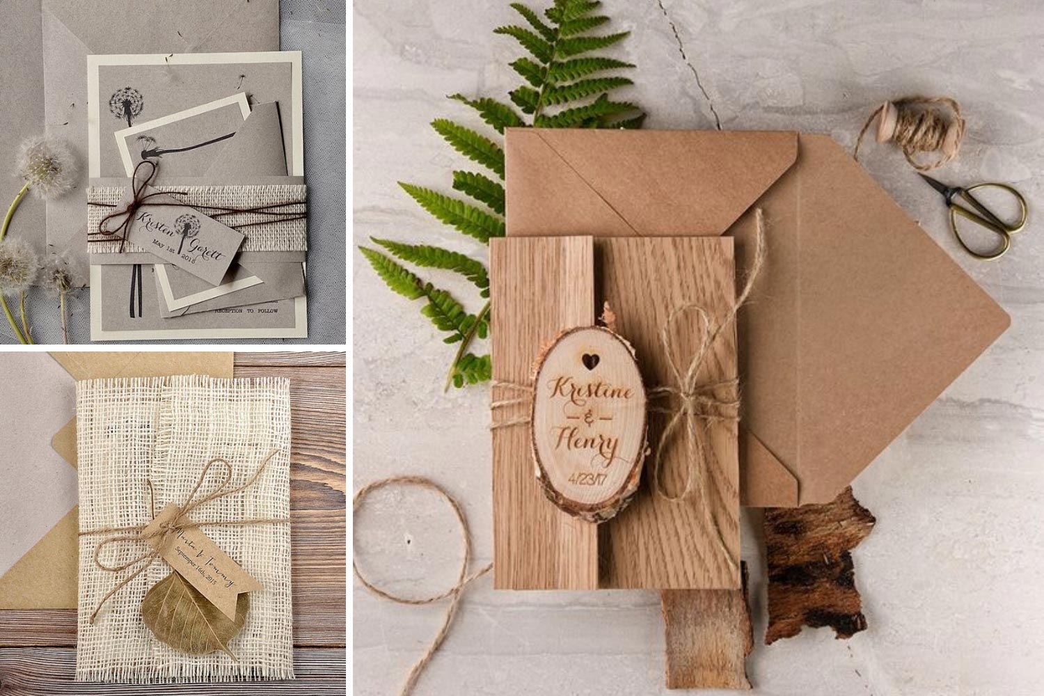 Крафтові запрошення на весілля фото