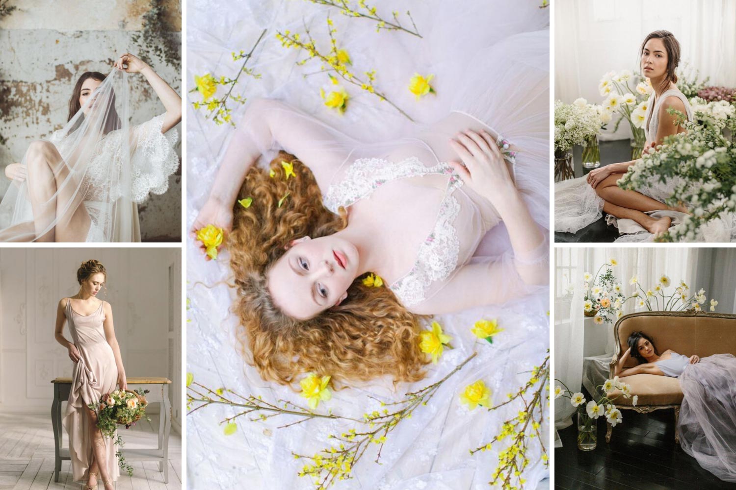 Нежное будуарное платье в пастельных тонах фото