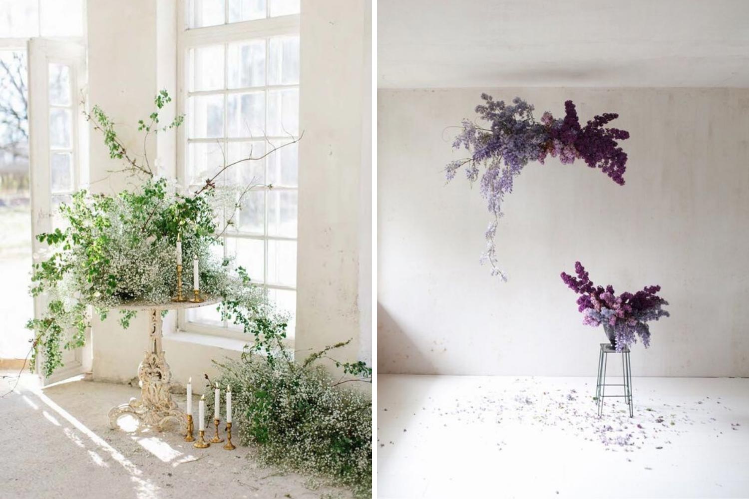 Свадебная арка в помещении, подвесной декор фото