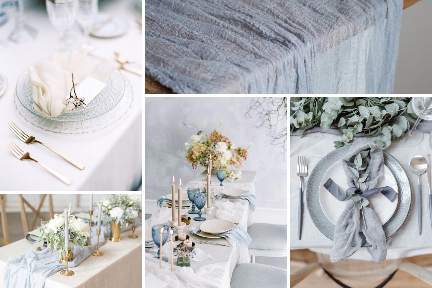Посуда на свадьбу, текстиль в пастельных оттенках фото