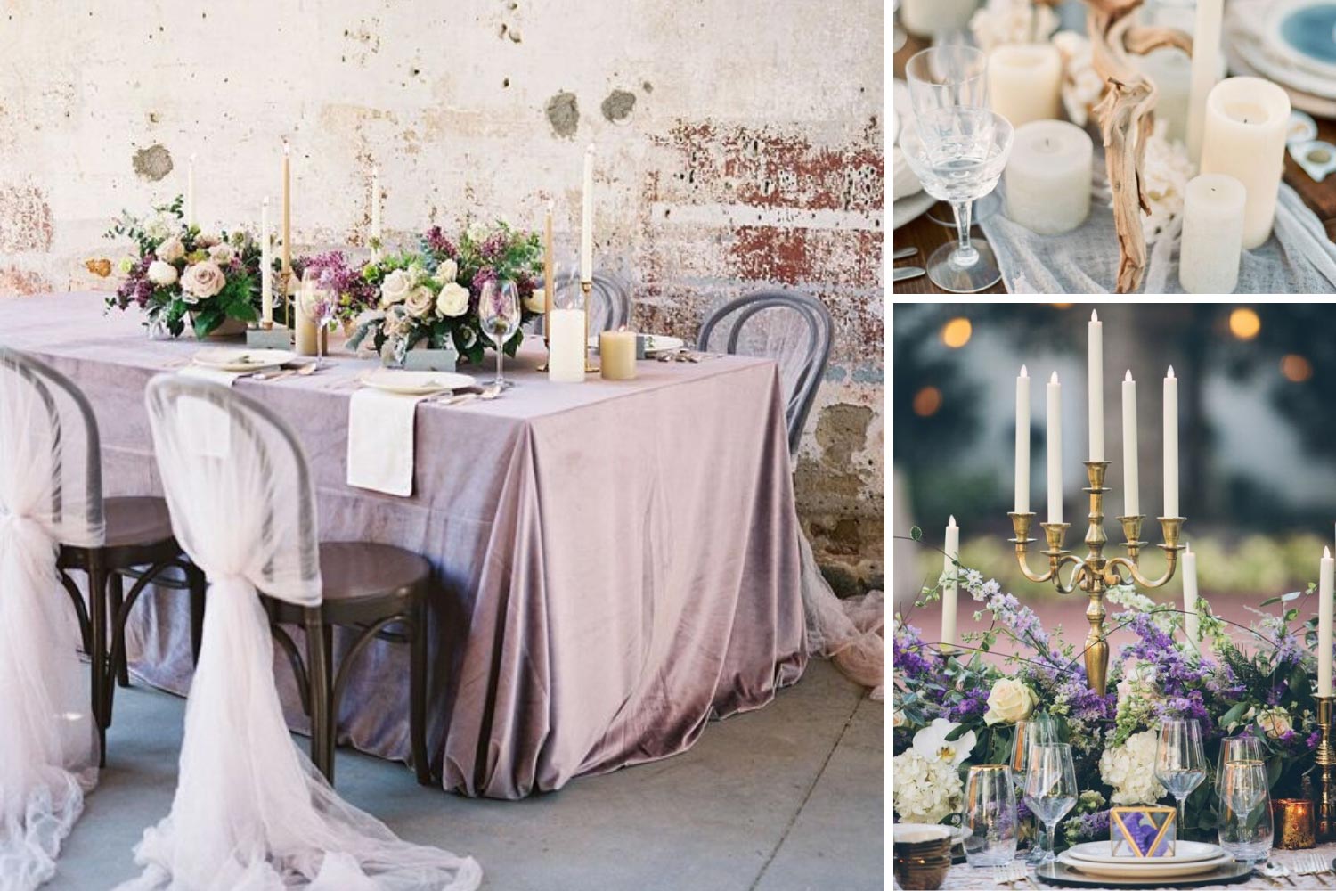 Декор свадебного стола: свечи фото