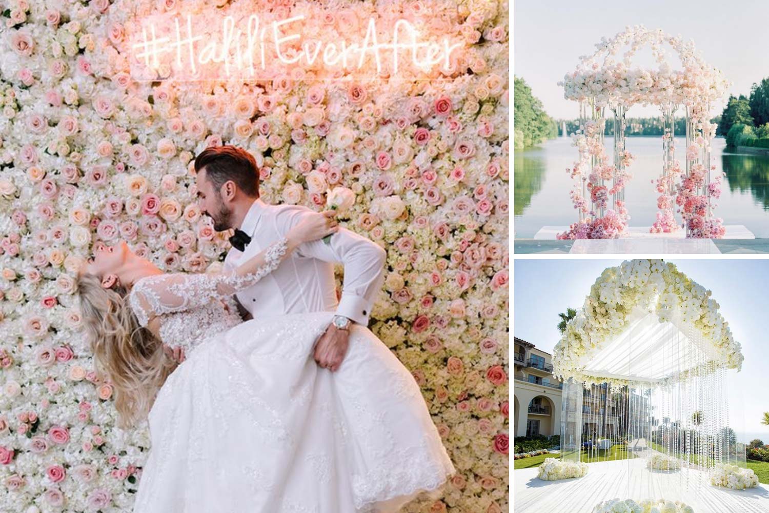 Фотозона из живых цветов идеи