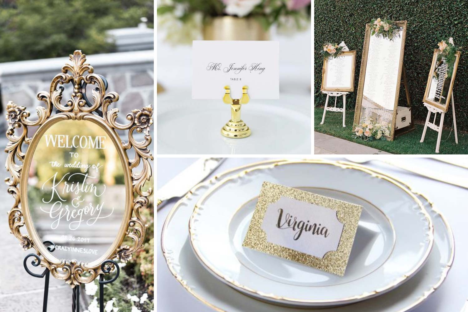 Гостевые карточки на места, план рассадки: гламурные идеи      