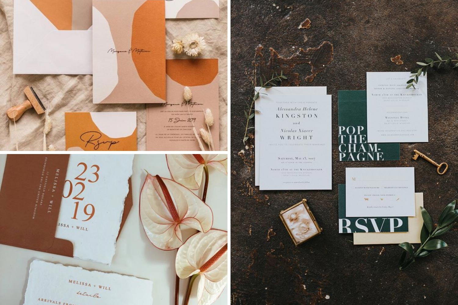 Запрошення на весілля: приклади в стилі мінімалізм