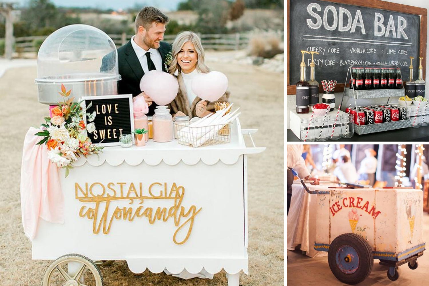 Угощения на свадьбу: сода бар, сладкая вата, фургон с мороженым