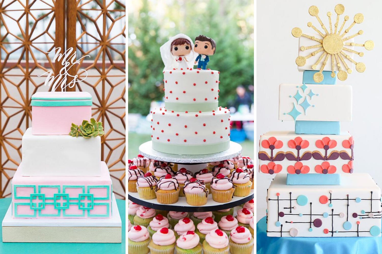 Свадебный торт в ретро стиле