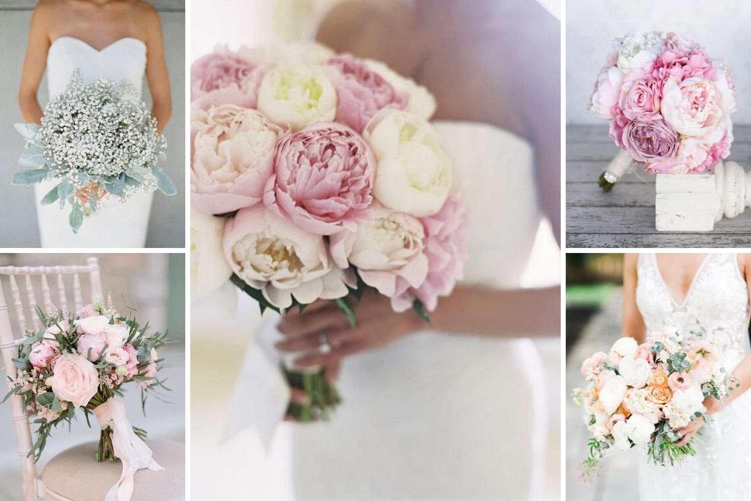 Классический букет невесты из роз, пионов фото