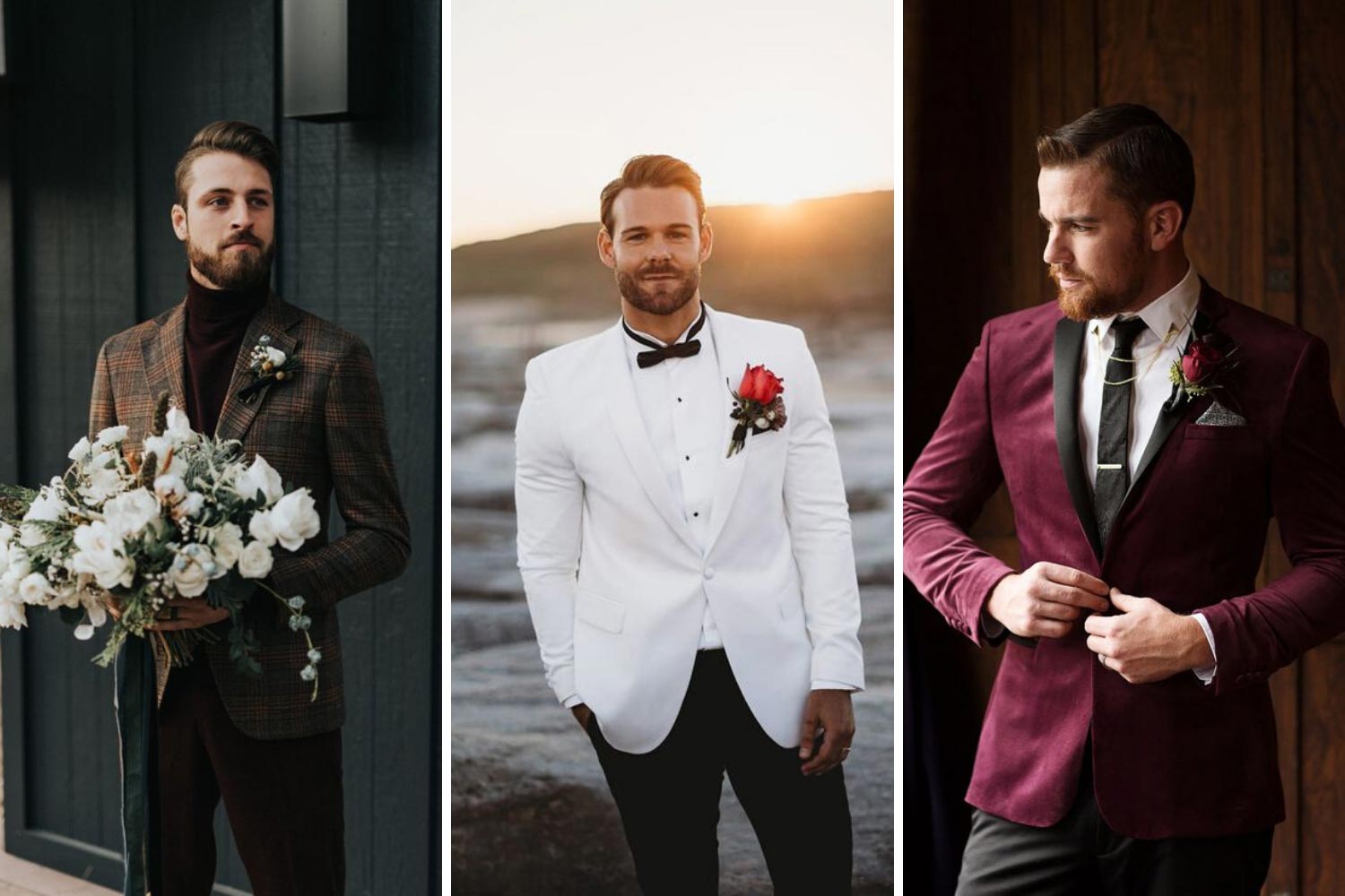 Класичний, стильний костюм нареченого фото