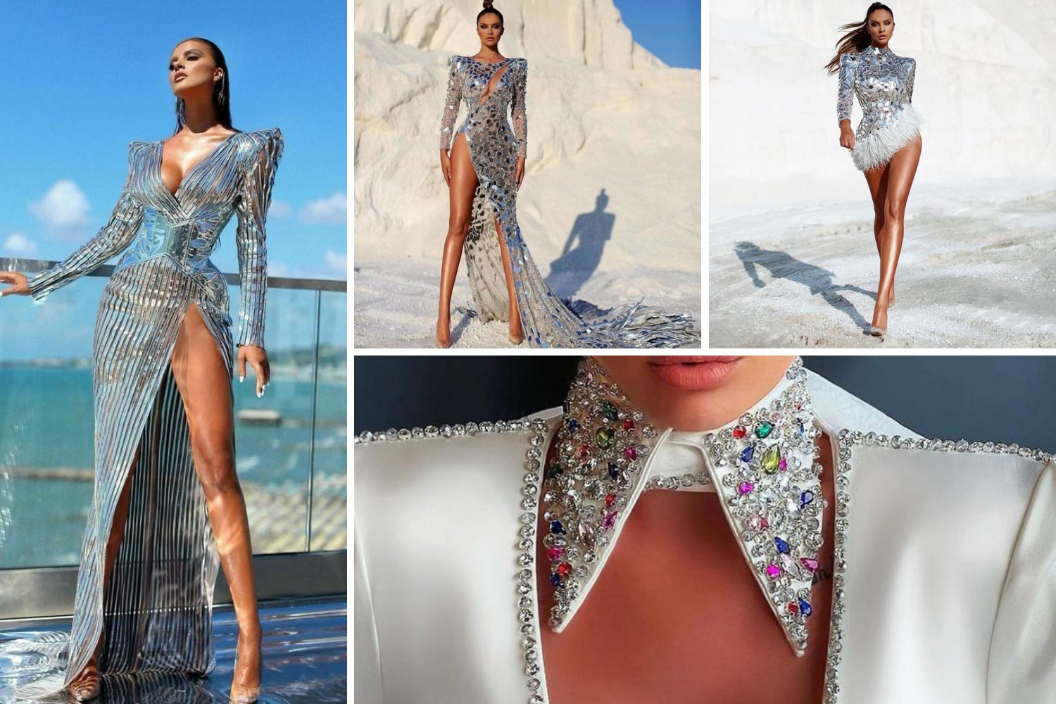 Весільна сукня з латексу, дзеркальний декор фото