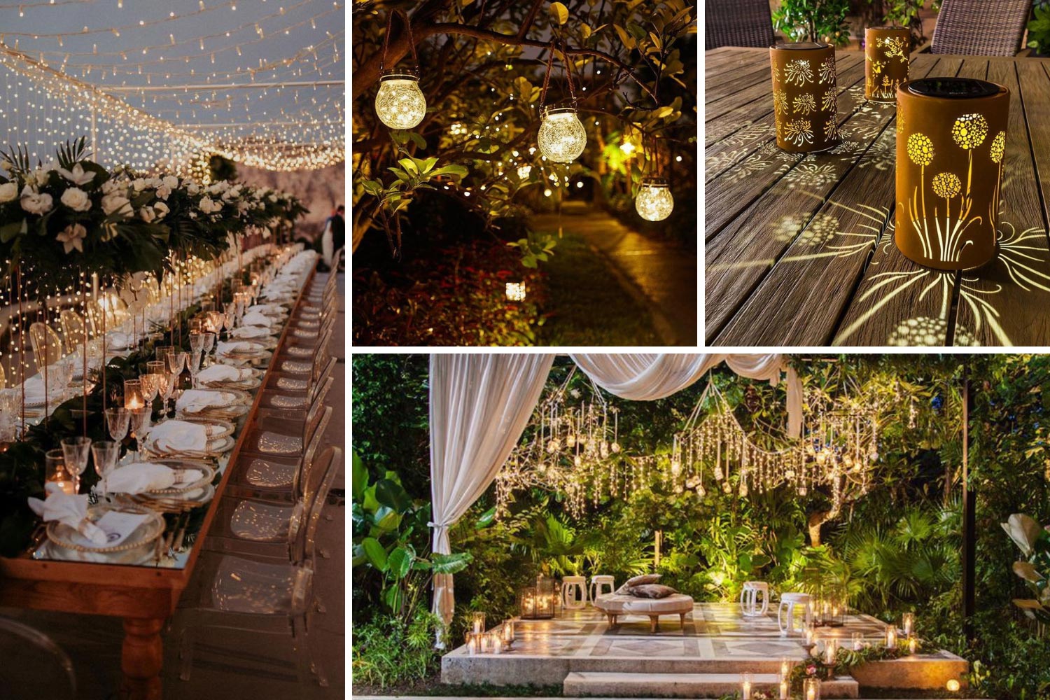 Освещение на свадьбе, лампы, фонари на солнечной энергии идеи