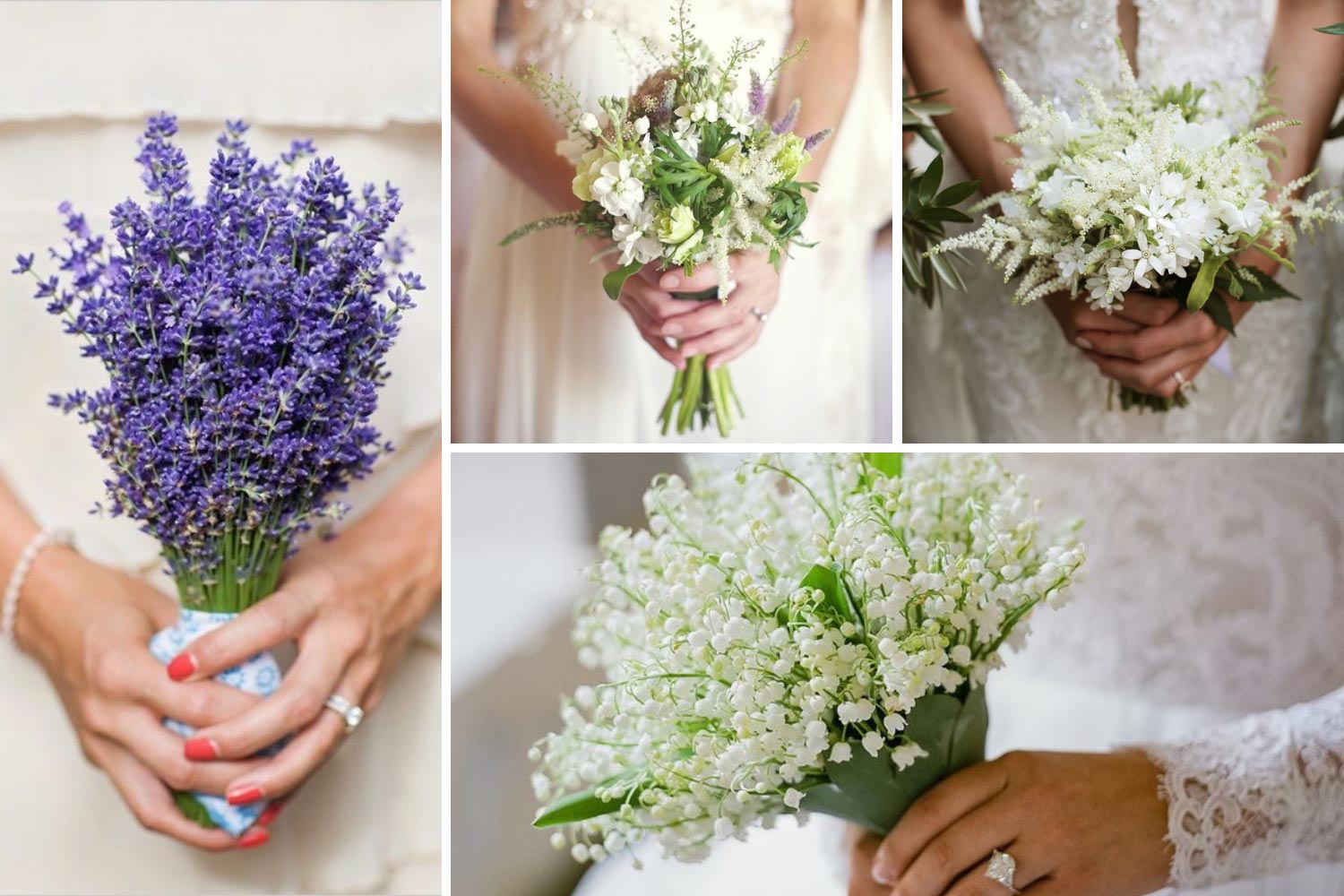 Маленький букет на свадьбу из лаванды, ландышей фото