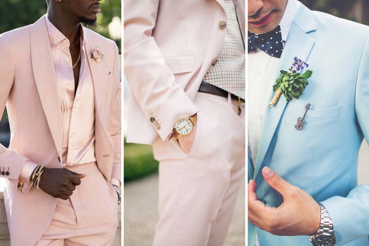 Мужской свадебный костюм в пастельных тонах фото