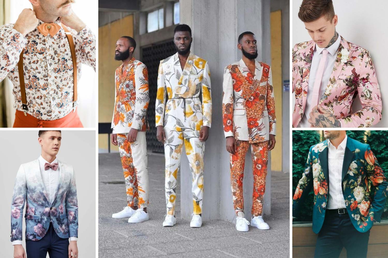 Образ жениха с цветочными принтами идеи