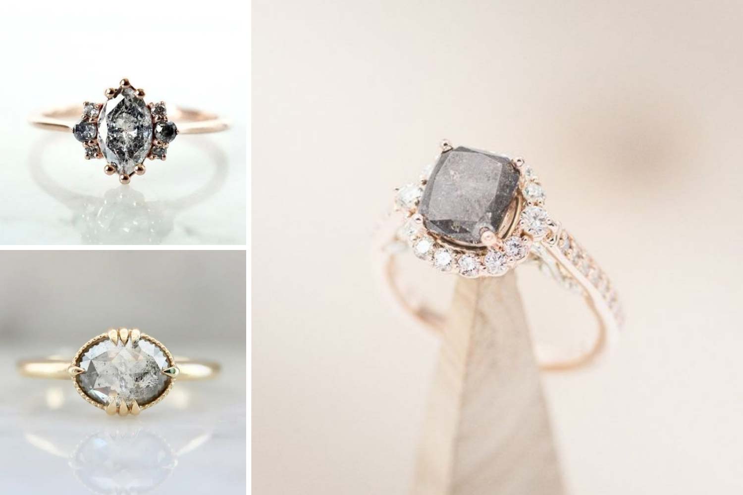 Діаманти з сіллю та перцем, обручка фото