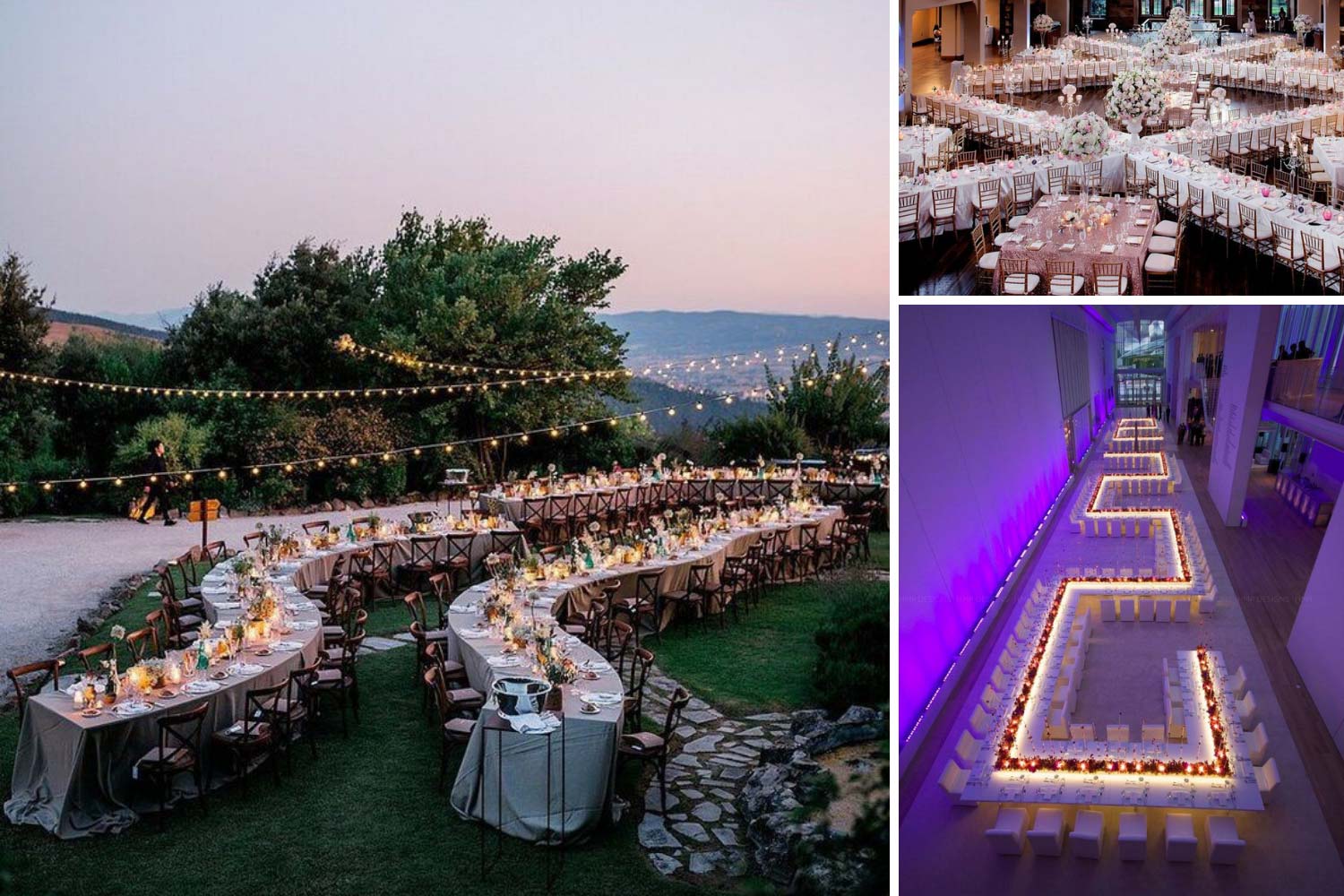 Оригінальне розміщення столів гостей фото