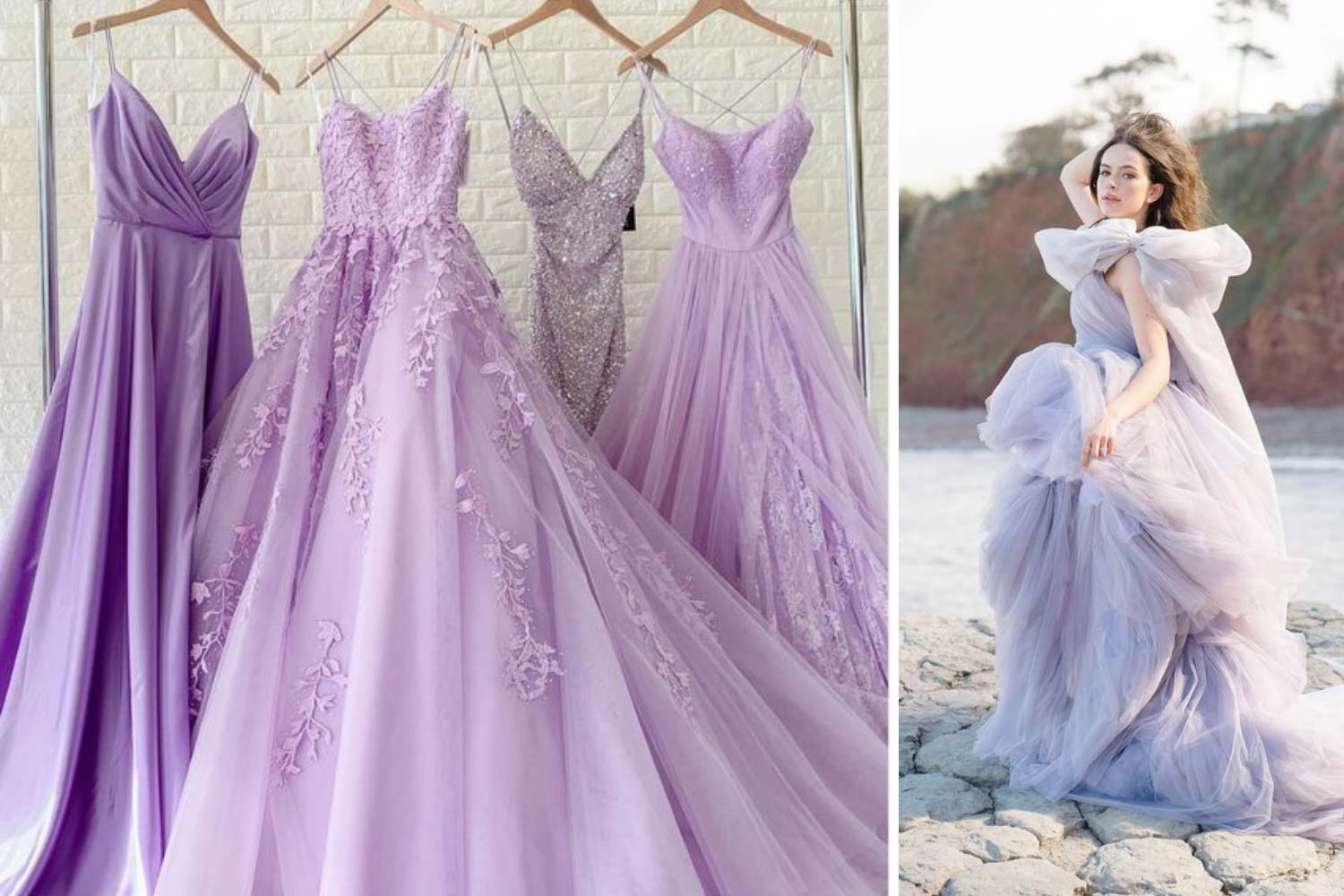 Свадебное платье в фиолетовых тонах фото