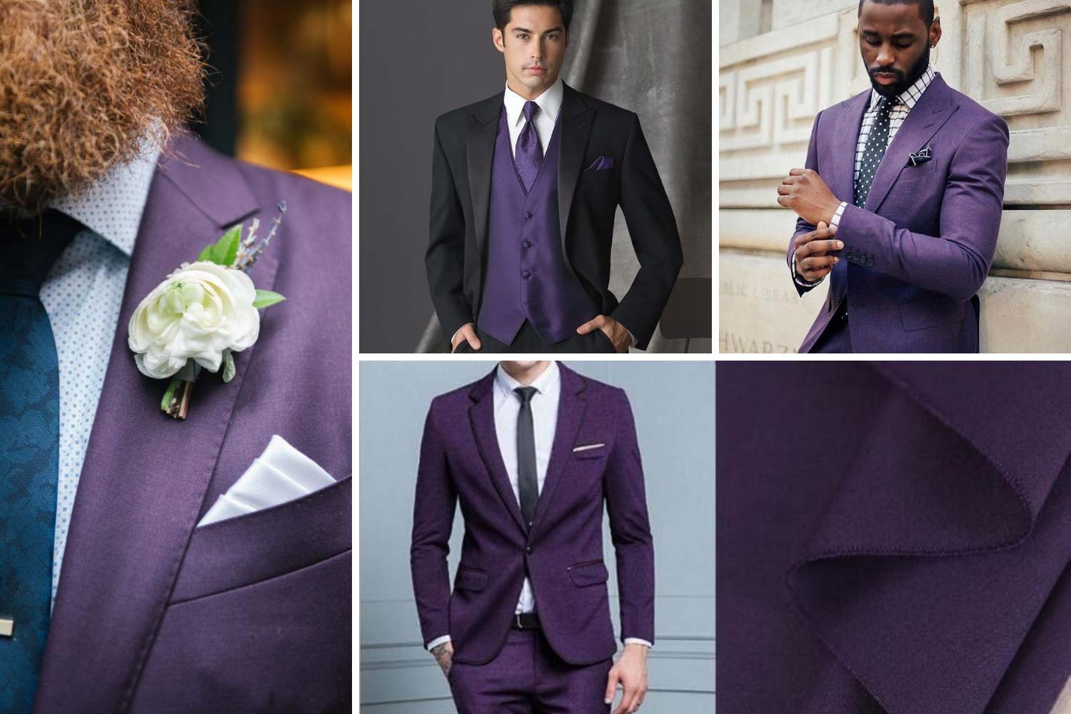 Костюм жениха в пурпурных тонах фото