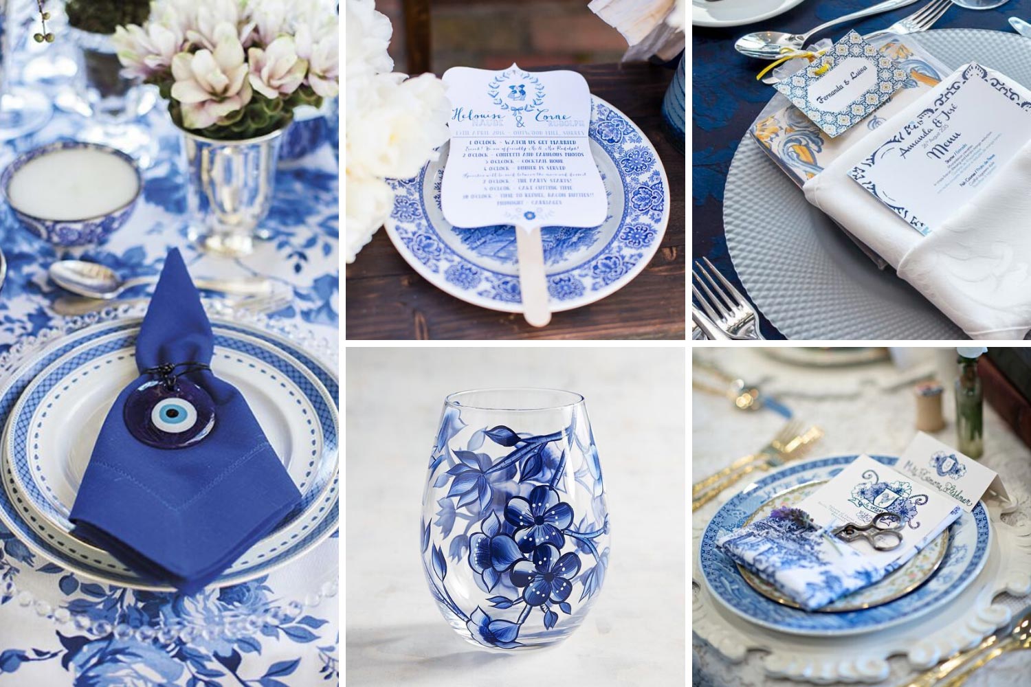 Синє весілля і декор столів фото