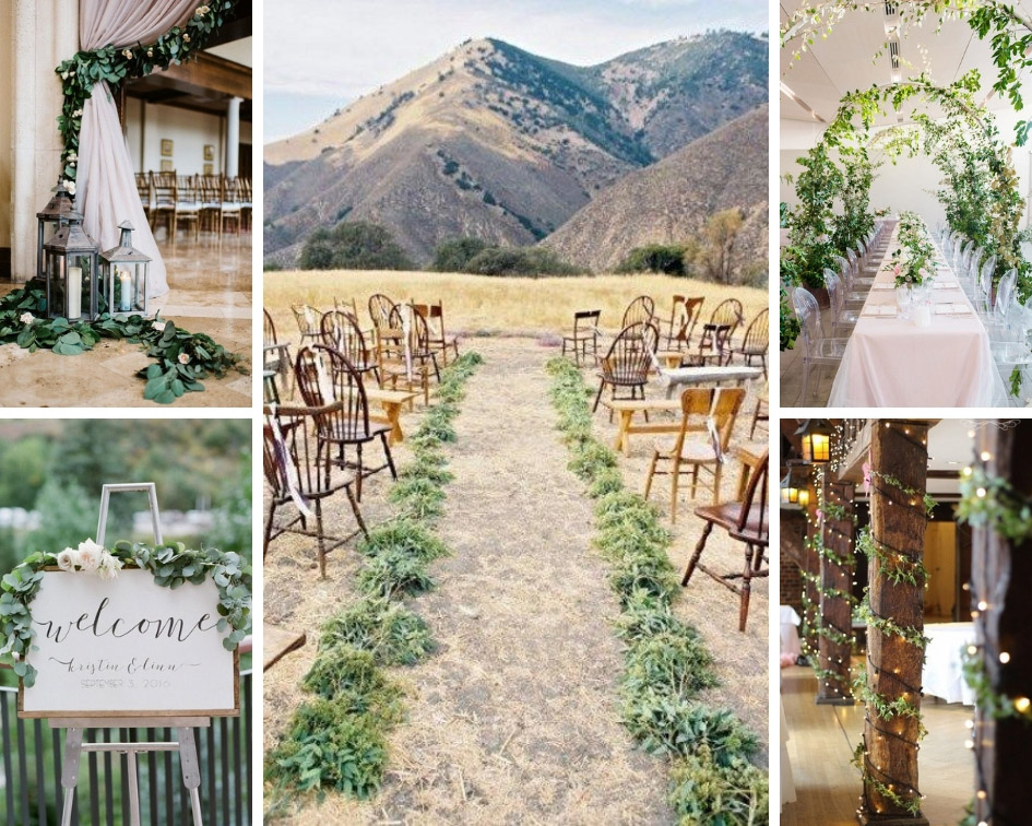 оформление свадьбы зеленью